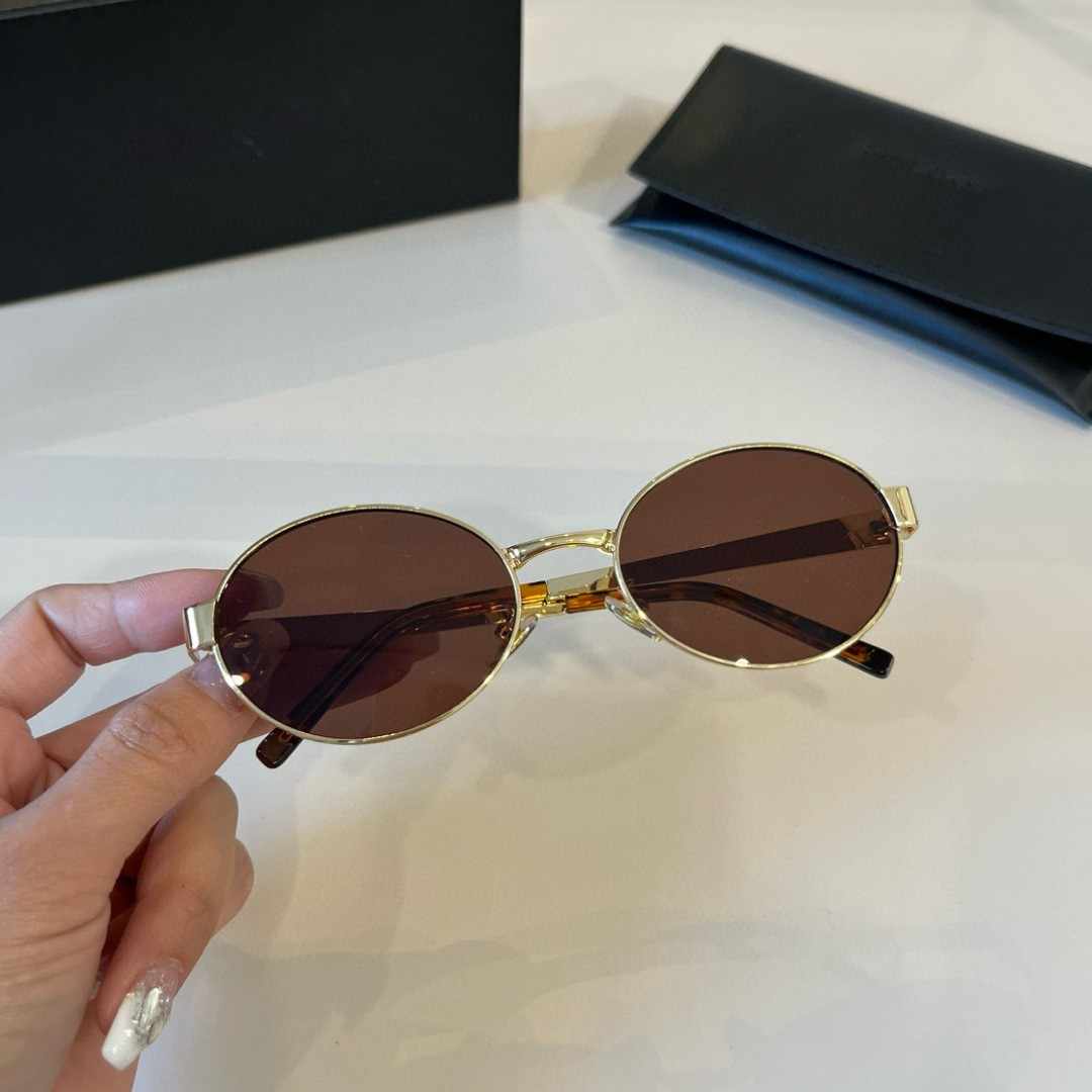 YSL サンローラ サングラス ゴールドフレーム ブラウンレンズ