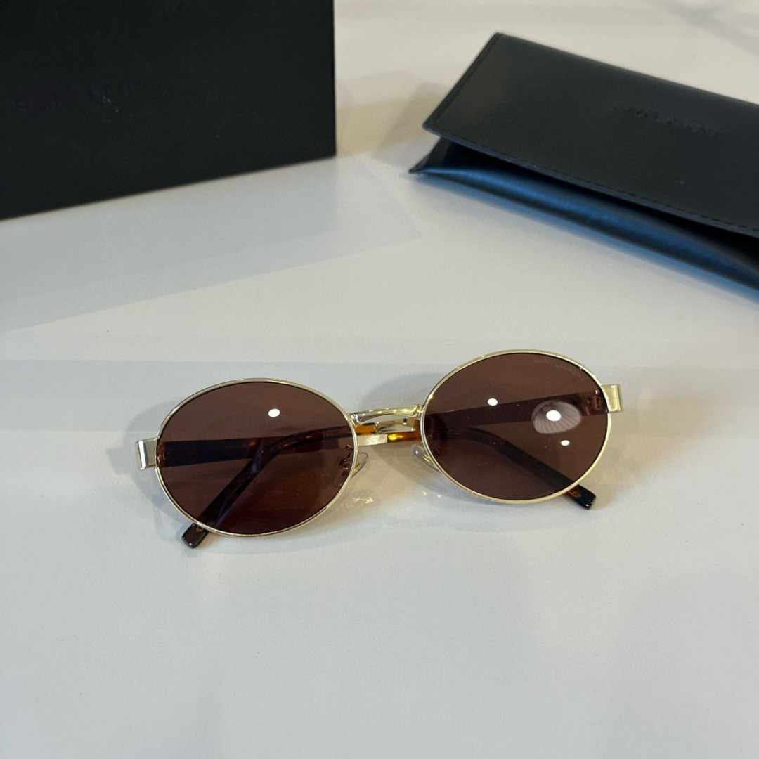 YSL サンローラ サングラス ゴールドフレーム ブラウンレンズ