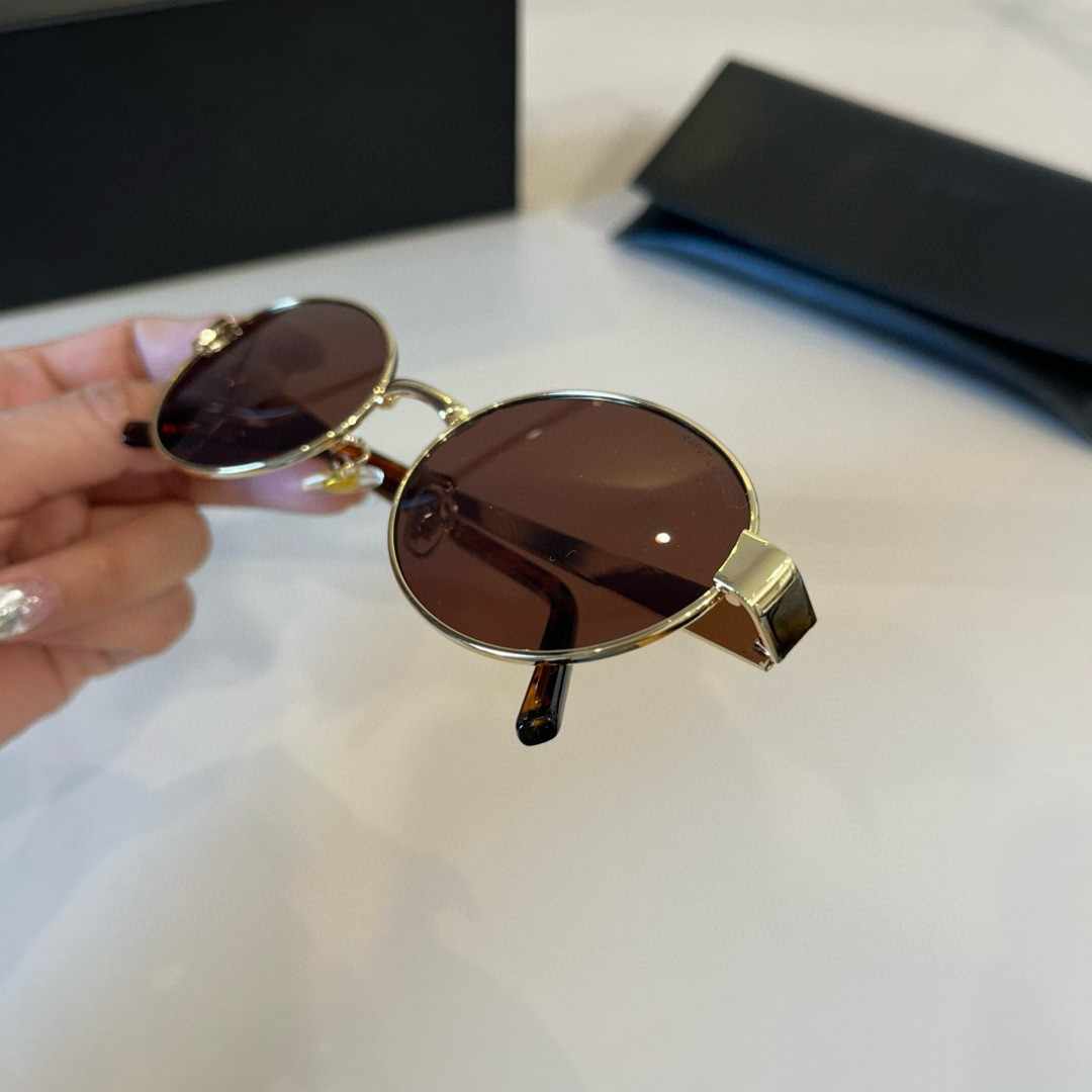 YSL サンローラ サングラス ゴールドフレーム ブラウンレンズ