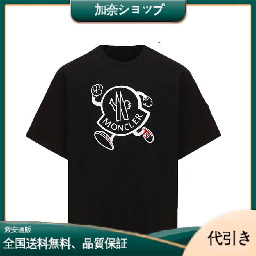 モンクレール ラージサイズロゴ 半袖クルーネック オーバーサイズTシャツ ストリート系-加奈ショップ