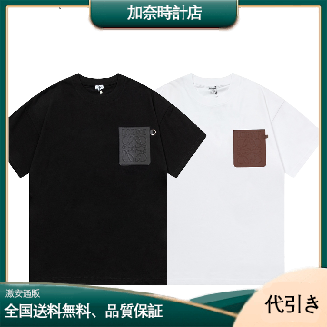 LOEWE メタリックレザーポケット ラージロゴ 半袖Tシャツ-加奈時計店