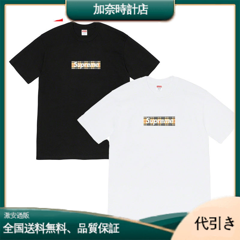 新作 SUP コラボブランド カーキチェック半袖 T シャツ-加奈時計店