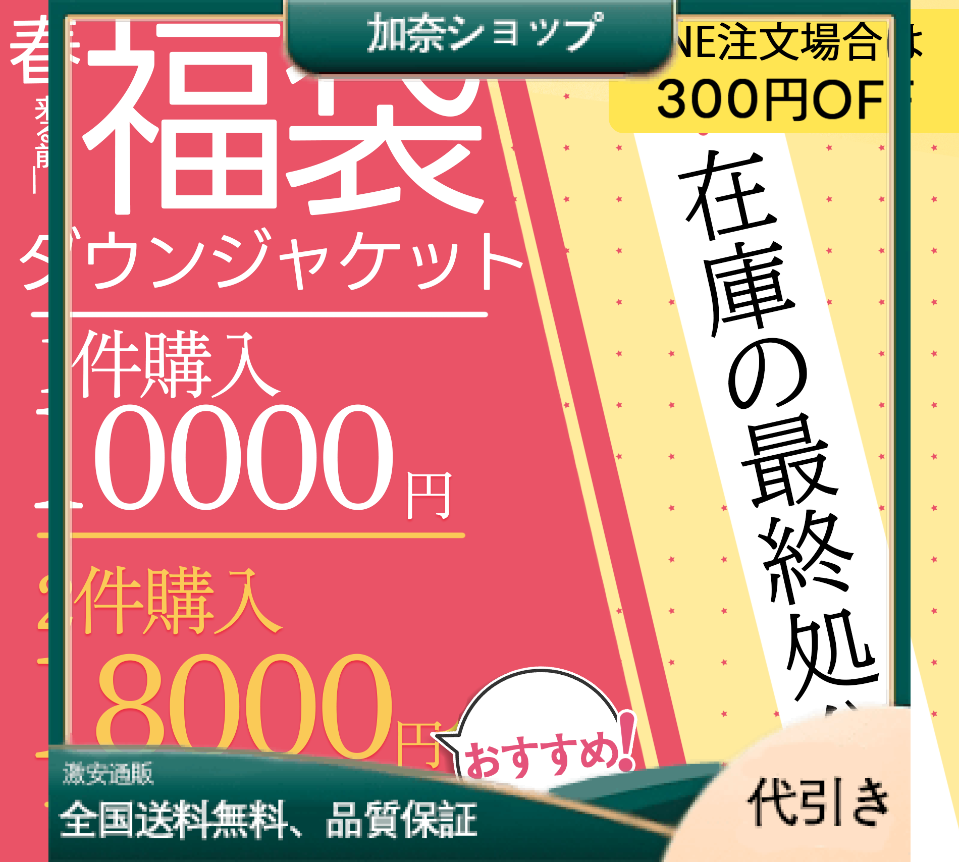 ダウンジャケット1個入り　-加奈ショップ