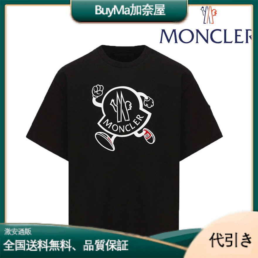 モンクレール ラージサイズロゴ 半袖クルーネック オーバーサイズTシャツ ストリート系-BuyMa加奈屋