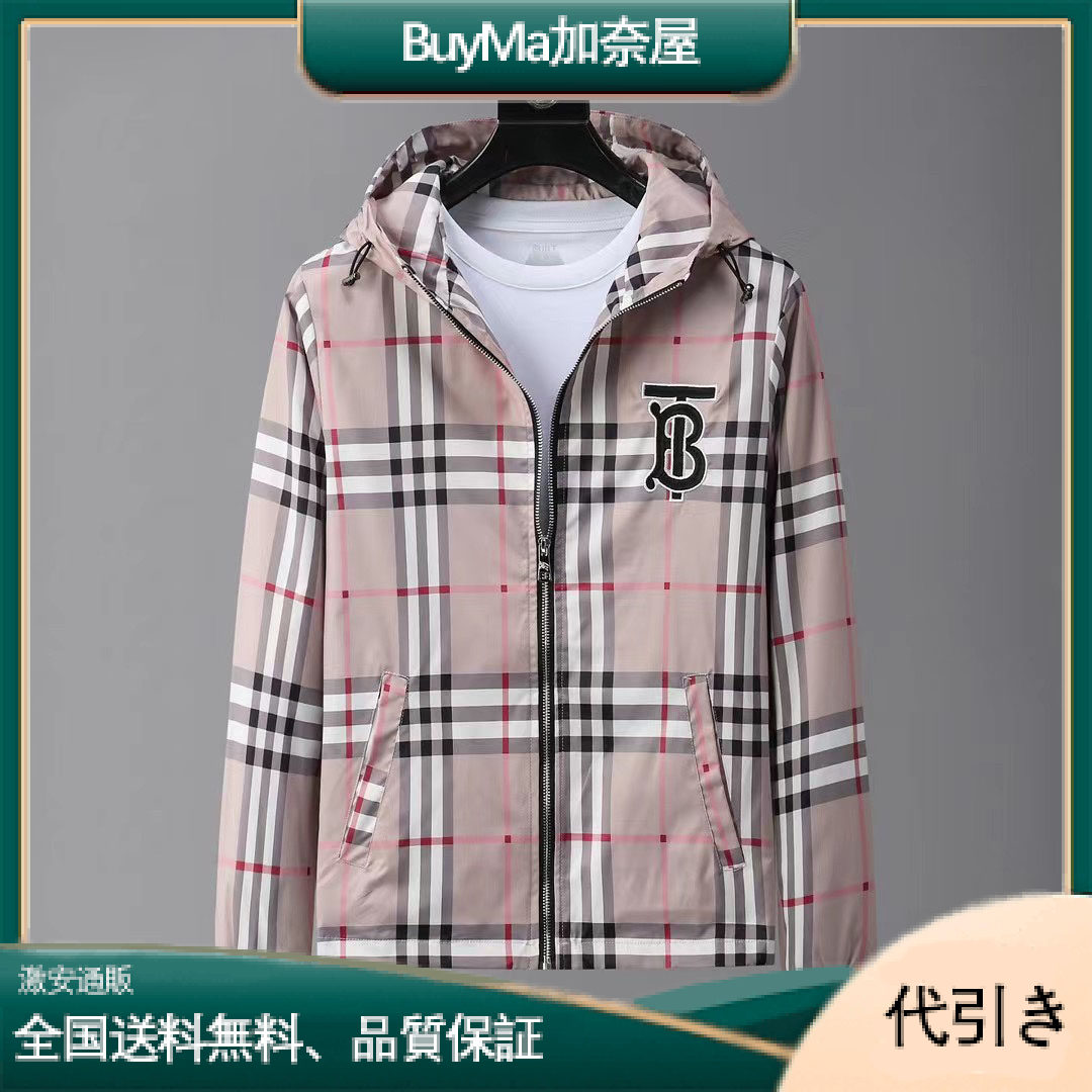 BURBERRY プリントチェック柄 フード付きジャケット-BuyMa加奈屋