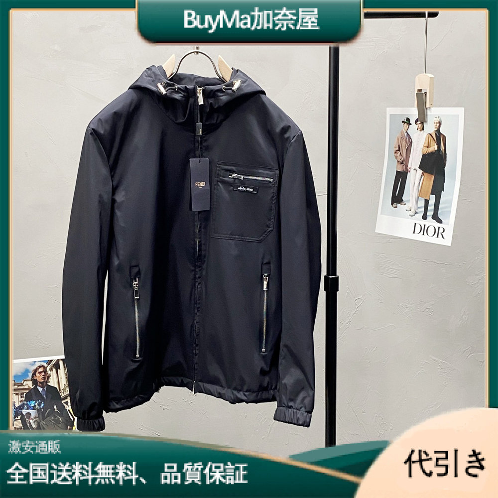 Fendi メンズカジュアルスタイルのナイロン防風ジャケット-BuyMa加奈屋
