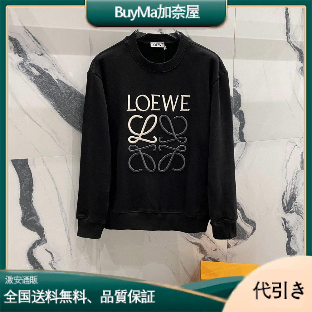 ロエベのロゴ刺繍カジュアルクルーネックスウェットシャツ-BuyMa加奈屋