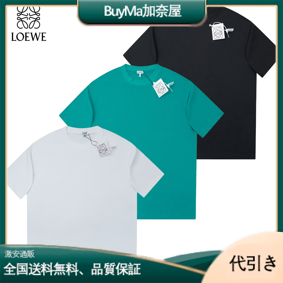 袖にロゴ刺繍が施されたLOEWEの半袖Tシャツ-BuyMa加奈屋