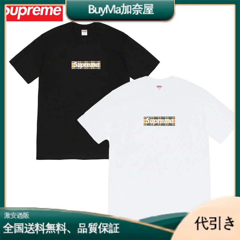 新作 SUP コラボブランド カーキチェック半袖 T シャツ-BuyMa加奈屋