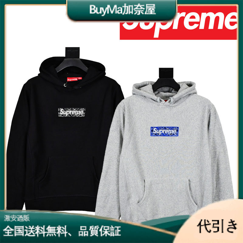 Supreme FW19 Week 16 Bandana Box Logo カシューフラワー刺繍入りフード付きフリーススウェットシャツ-BuyMa加奈屋