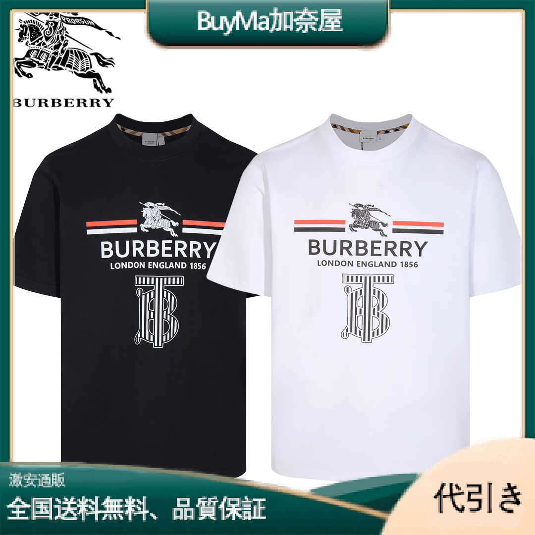 送料関税込☆BURBERRY ロゴ クルーネック 半袖Tシャツ☆超人気-BuyMa加奈屋