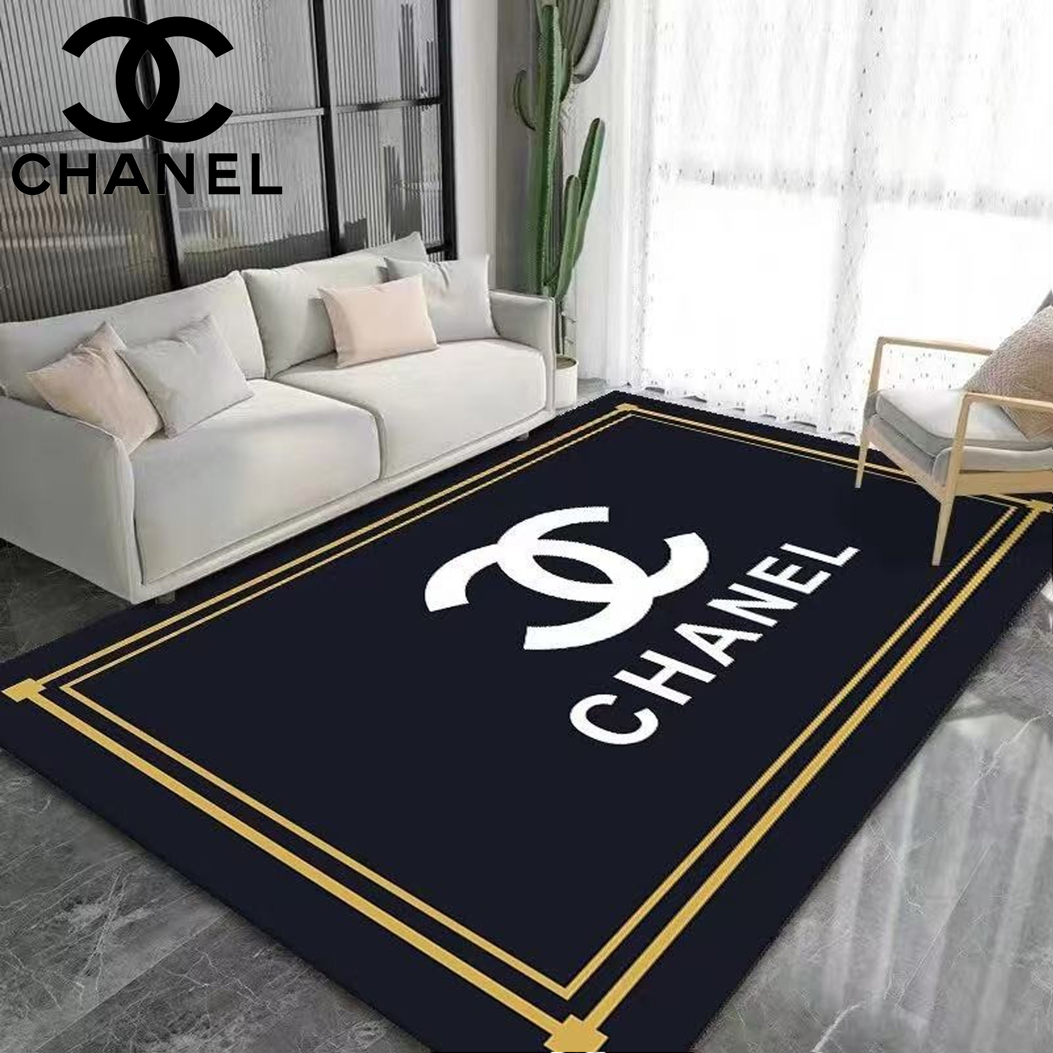 CHANEL シャネル ダブルCロゴ & 「ROMANTIC」 デザイン カーペット